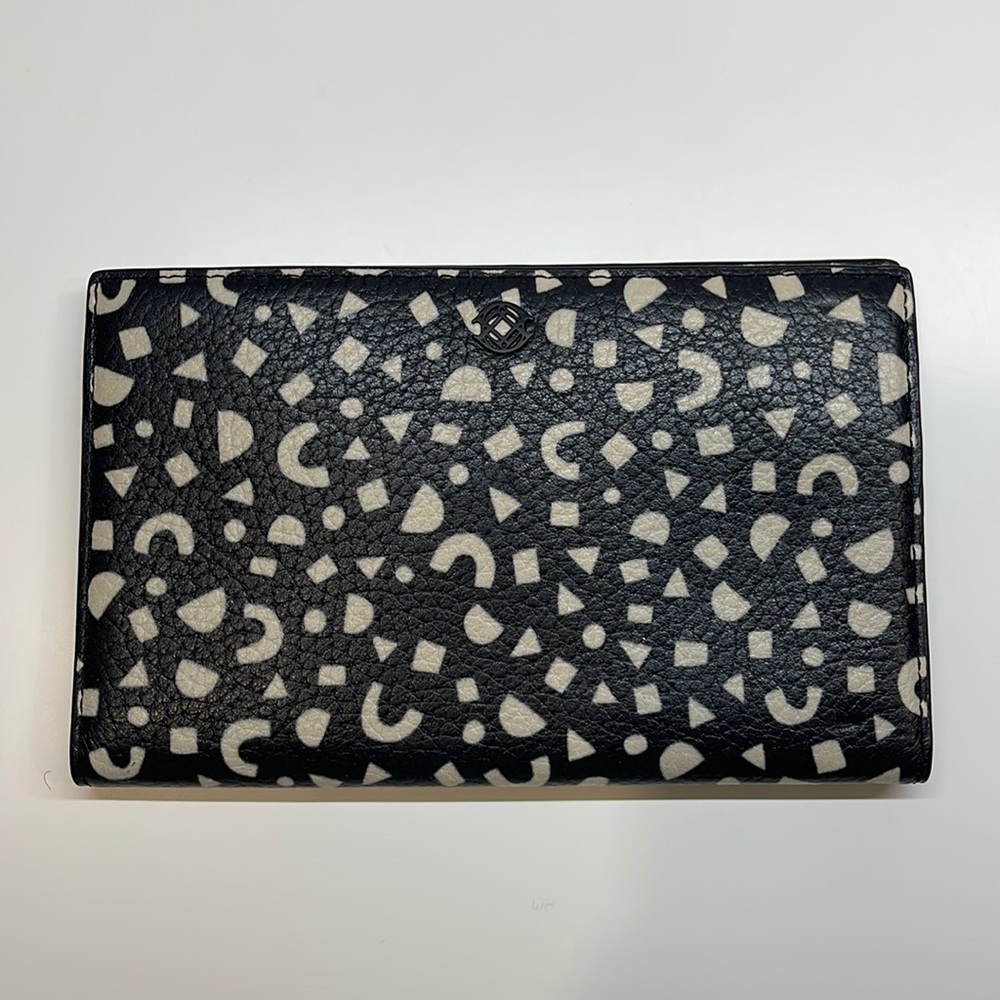 Dagne Dover Leather Accordion Travel Wallet Block Party Print